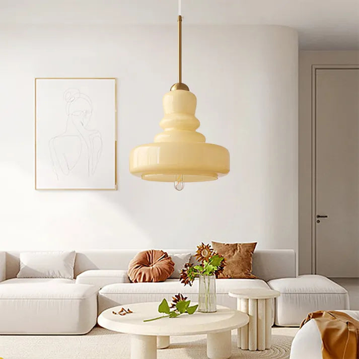 Modern Pendant Light – Bauhaus Glass Fixture for Home Office Decor