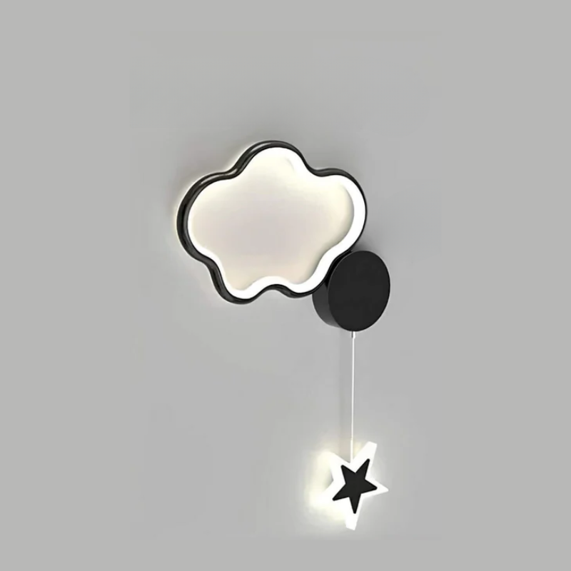 Kids Night Light Wall Lamp – Magical Cloud and Star Decor for Children's Room