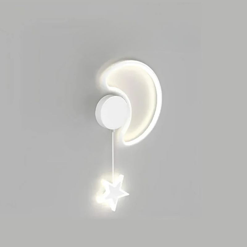 Kids Night Light Wall Lamp – Magical Cloud and Star Decor for Children's Room