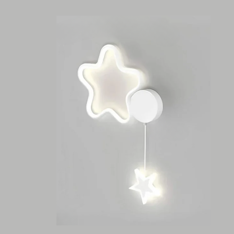 Kids Night Light Wall Lamp – Magical Cloud and Star Decor for Children's Room