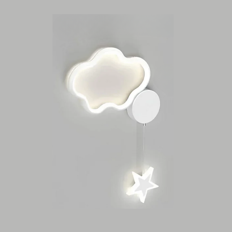 Kids Night Light Wall Lamp – Magical Cloud and Star Decor for Children's Room
