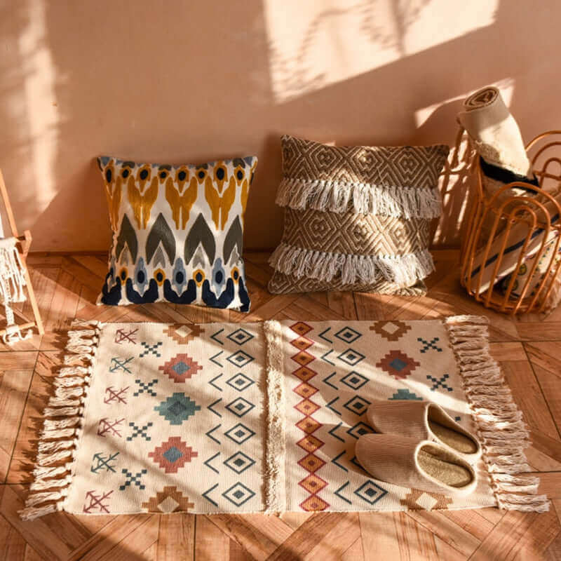 Boho Area Rug 60x90 cm – Washable Decorative Rug for Cozy Home Spaces