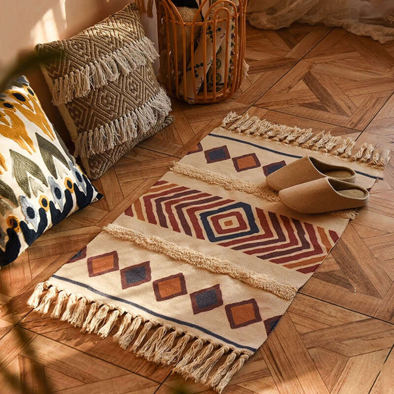 Boho Area Rug 60x90 cm – Washable Decorative Rug for Cozy Home Spaces