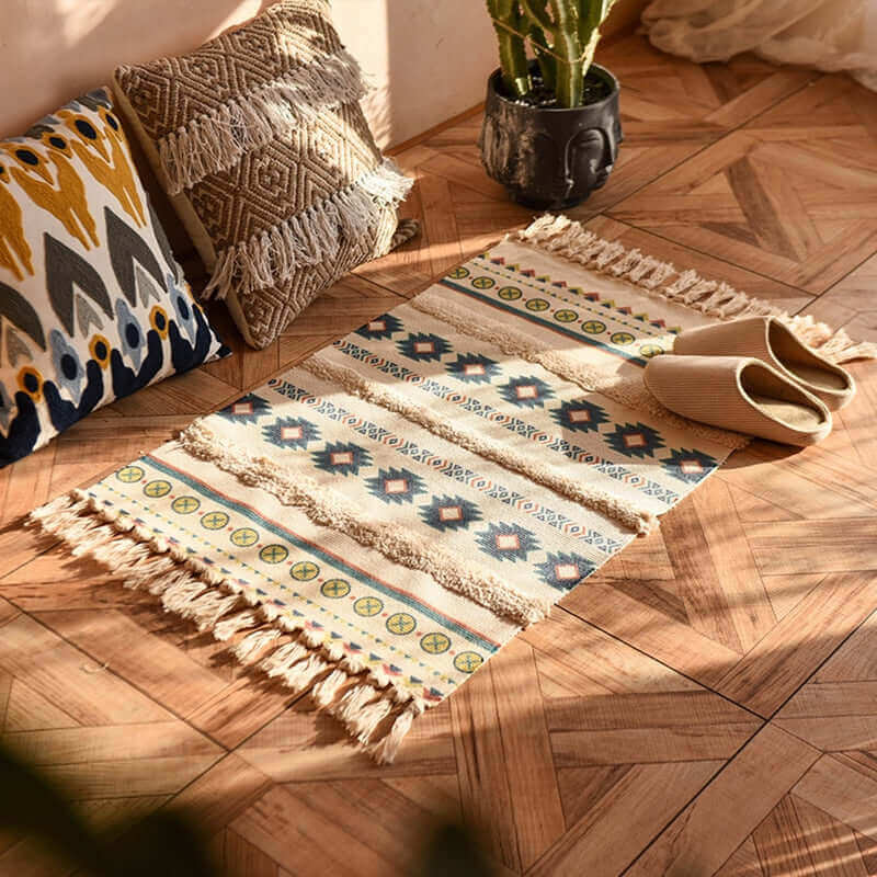 Boho Area Rug 60x90 cm – Washable Decorative Rug for Cozy Home Spaces