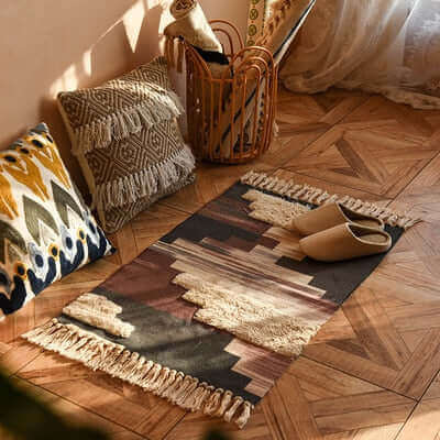 Boho Area Rug 60x90 cm – Washable Decorative Rug for Cozy Home Spaces