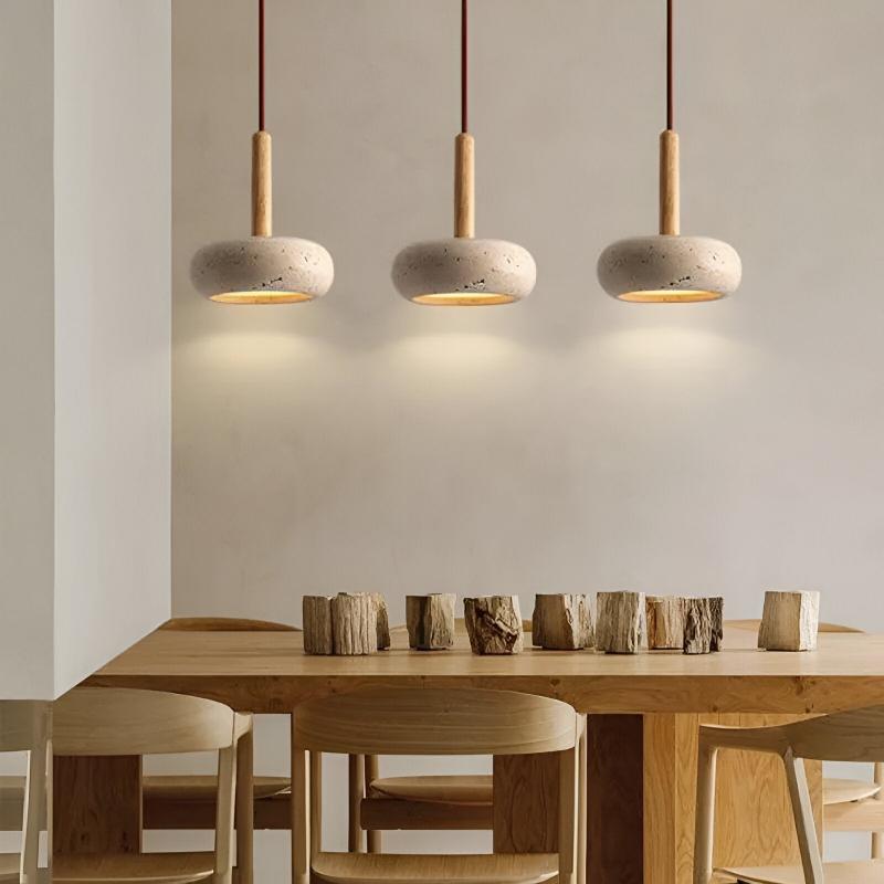 Wood Pendant Light – Energy-Saving LED Fixture for Home Office Decor