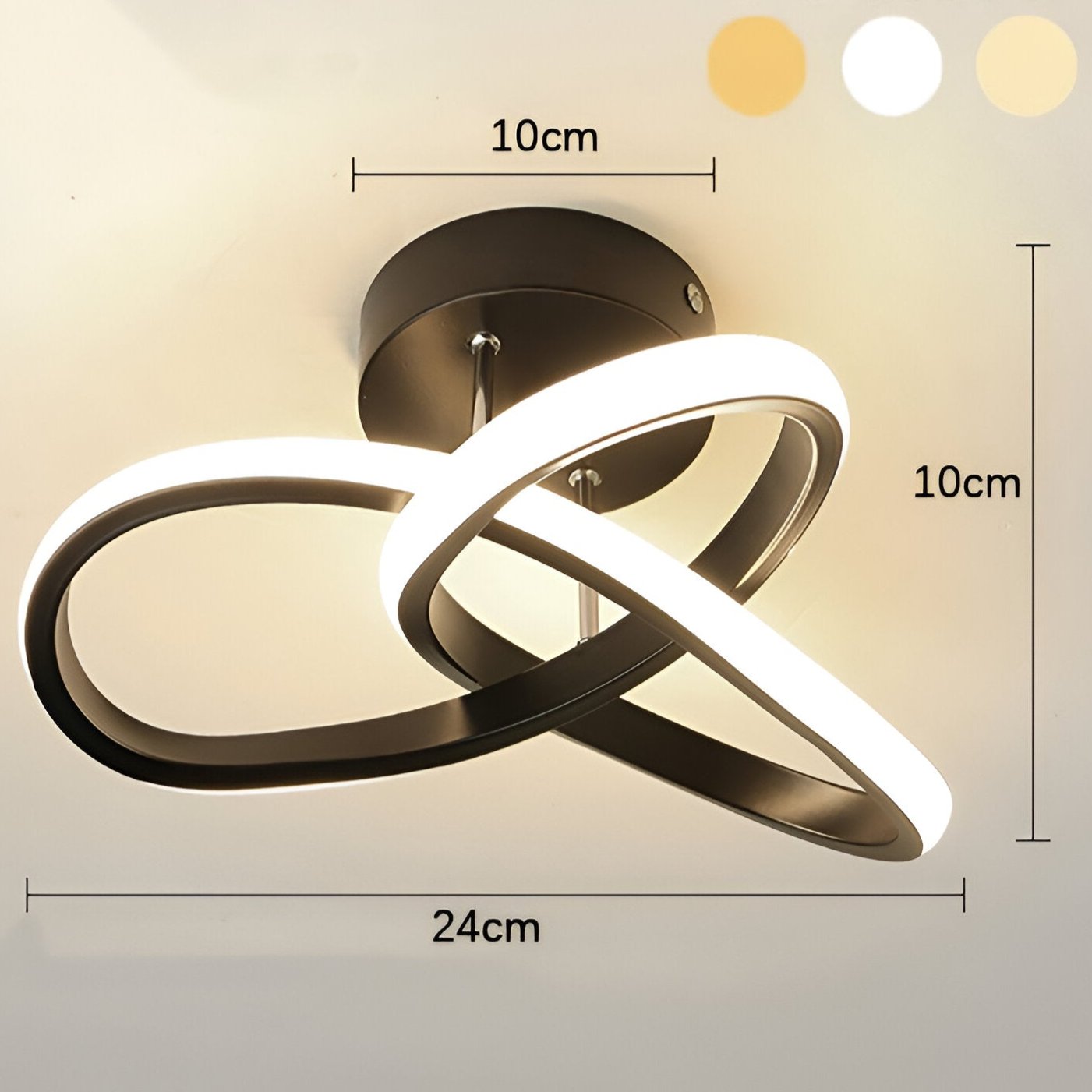 LED Ceiling Light – Elegant Artistic Swirl Design for Home Office Decor