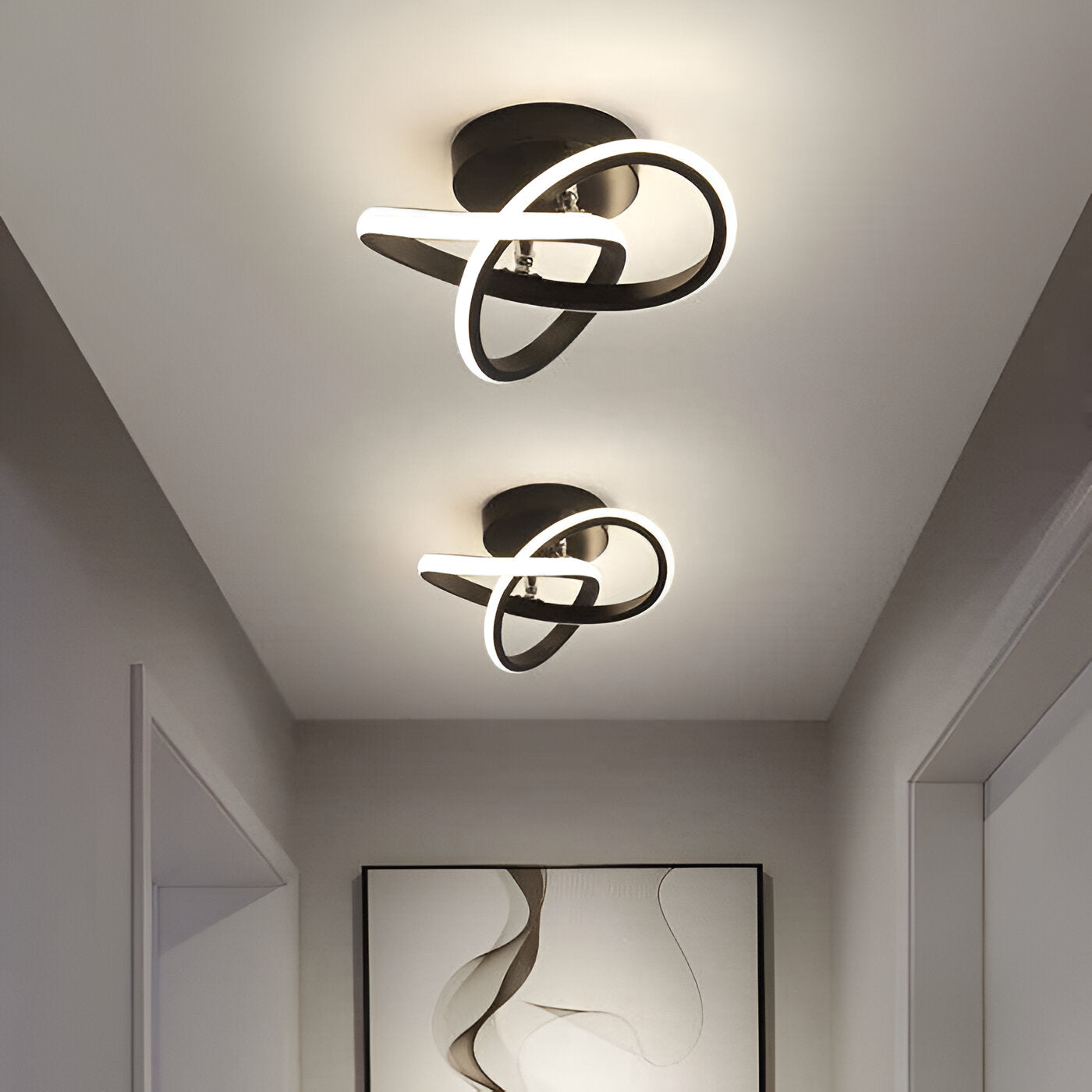 LED Ceiling Light – Elegant Artistic Swirl Design for Home Office Decor