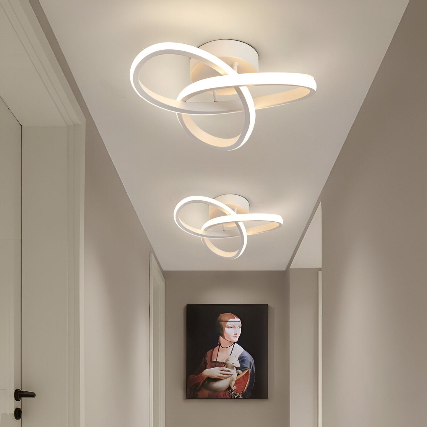 LED Ceiling Light – Elegant Artistic Swirl Design for Home Office Decor
