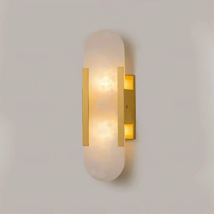 Wall Light Fixture – Alabaster Design with Brass Accent for Elegant Decor