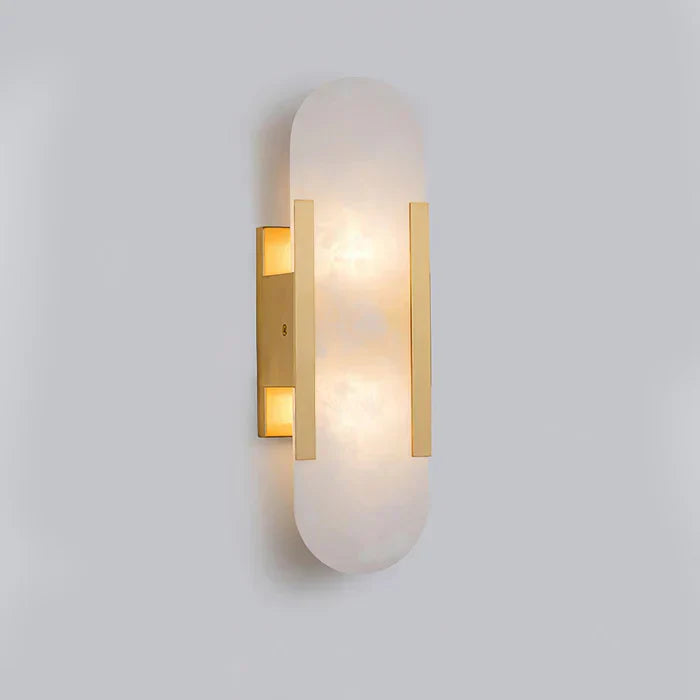 Wall Light Fixture – Alabaster Design with Brass Accent for Elegant Decor