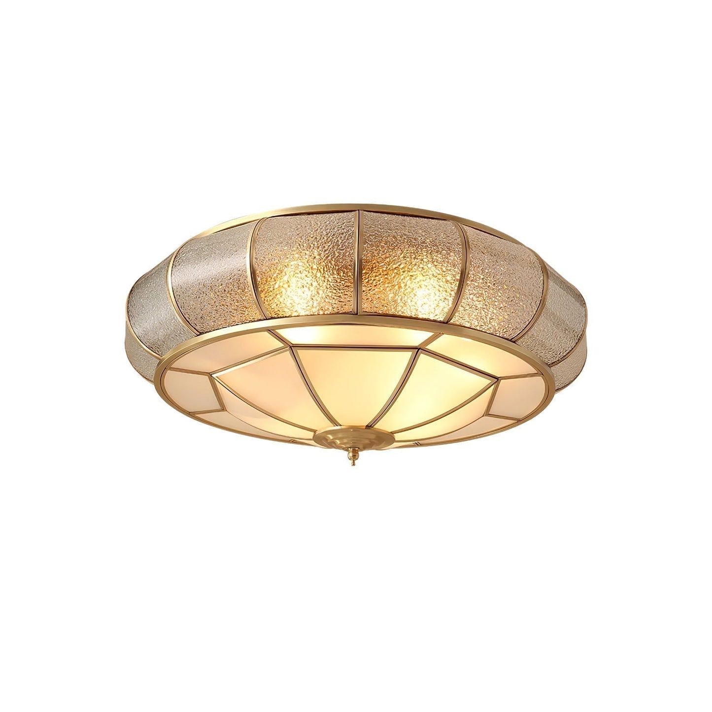 Ceiling Light Fixture – Round Textured Glass Design for Home Office Decor