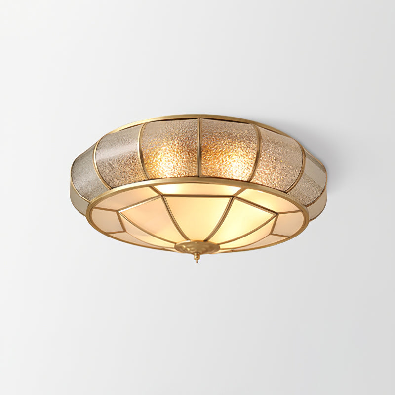 Ceiling Light Fixture – Round Textured Glass Design for Home Office Decor