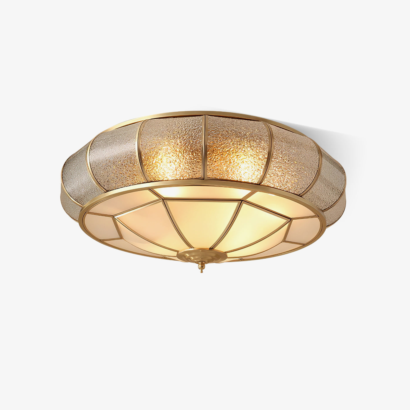 Ceiling Light Fixture – Round Textured Glass Design for Home Office Decor