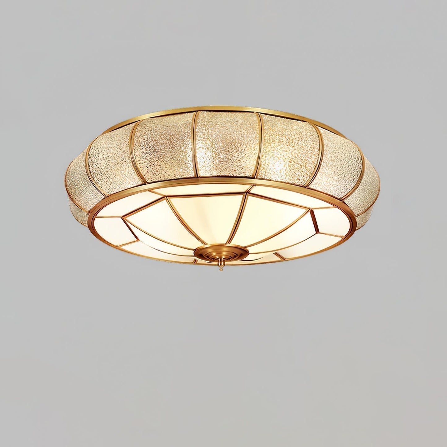 Ceiling Light Fixture – Round Textured Glass Design for Home Office Decor