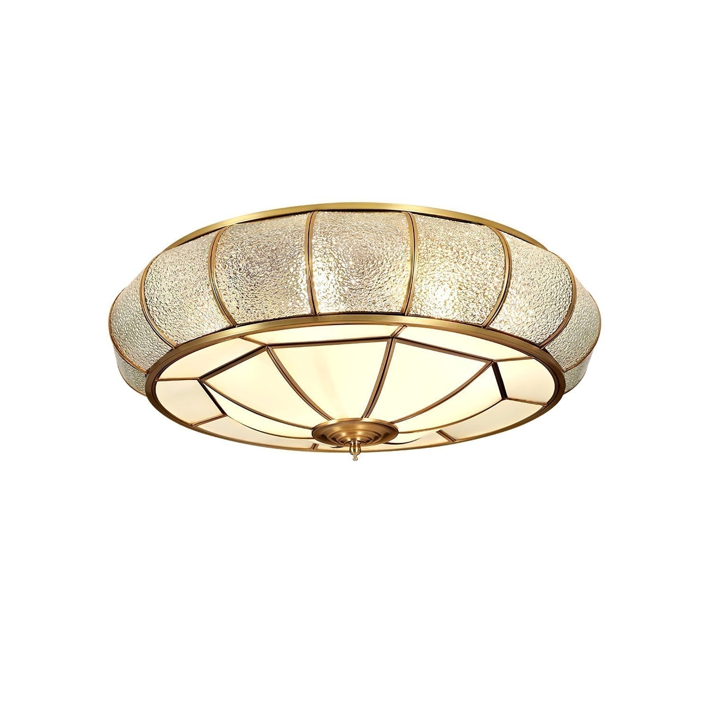 Ceiling Light Fixture – Round Textured Glass Design for Home Office Decor