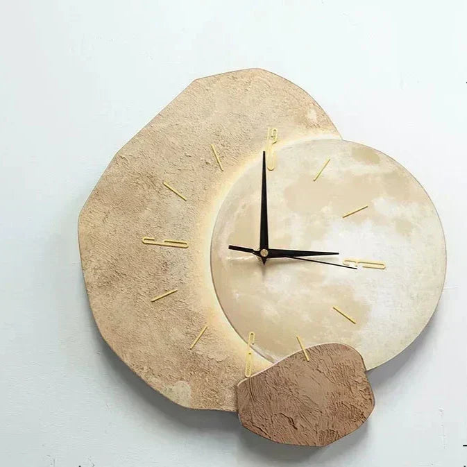 Wooden Wall Clock with USB Lamp – Aesthetic Home Decor for Office Spaces