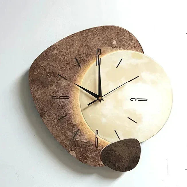 Wooden Wall Clock with USB Lamp – Aesthetic Home Decor for Office Spaces
