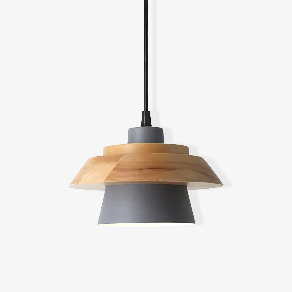 Scandinavian Pendant Light – Wood and Stone Design for Home Office Decor