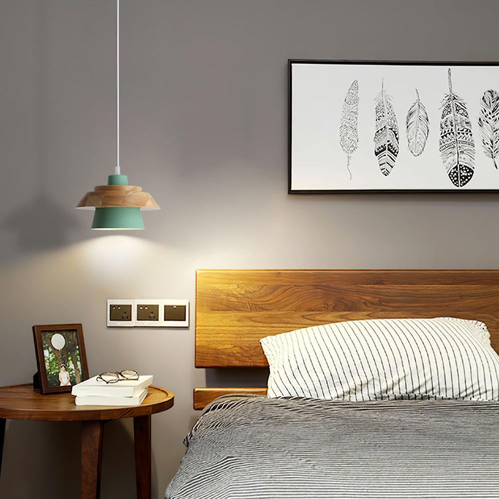Scandinavian Pendant Light – Wood and Stone Design for Home Office Decor