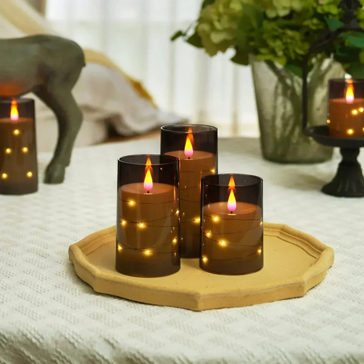 LED Tea Lights – Realistic Flame Effect Candles for Home and Office Decor