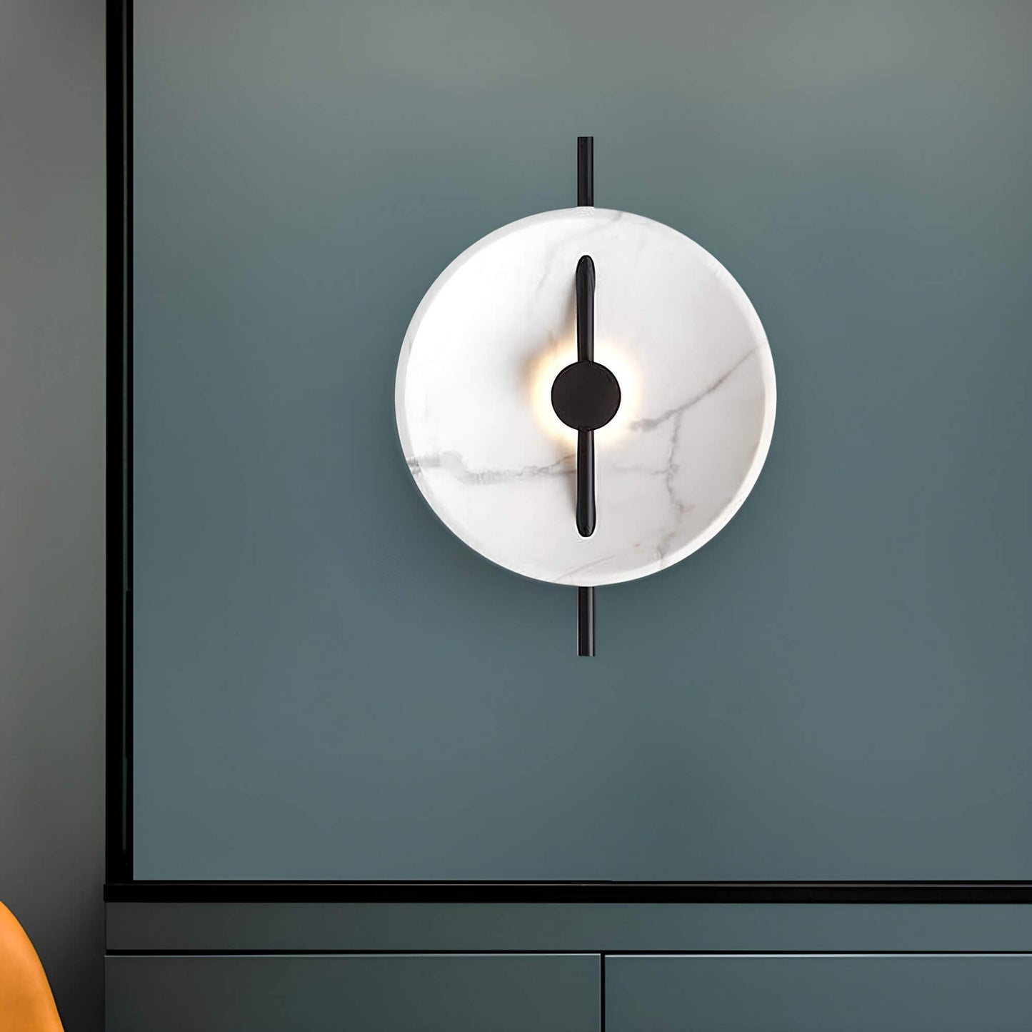 LED Wall Light Modern Design – Round Marble Fixture for Home Office Decor