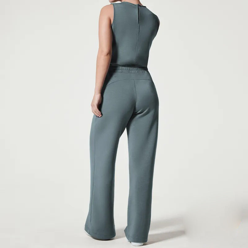 Solid Jumpsuit Women – Sleeveless Elegant Outfit for Casual or Party