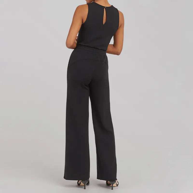 Solid Jumpsuit Women – Sleeveless Elegant Outfit for Casual or Party