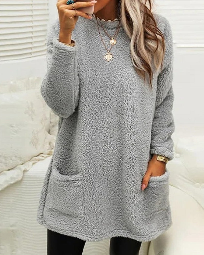 Warm Long Pullover Sweater for Women – Cozy Knit Top for Winter