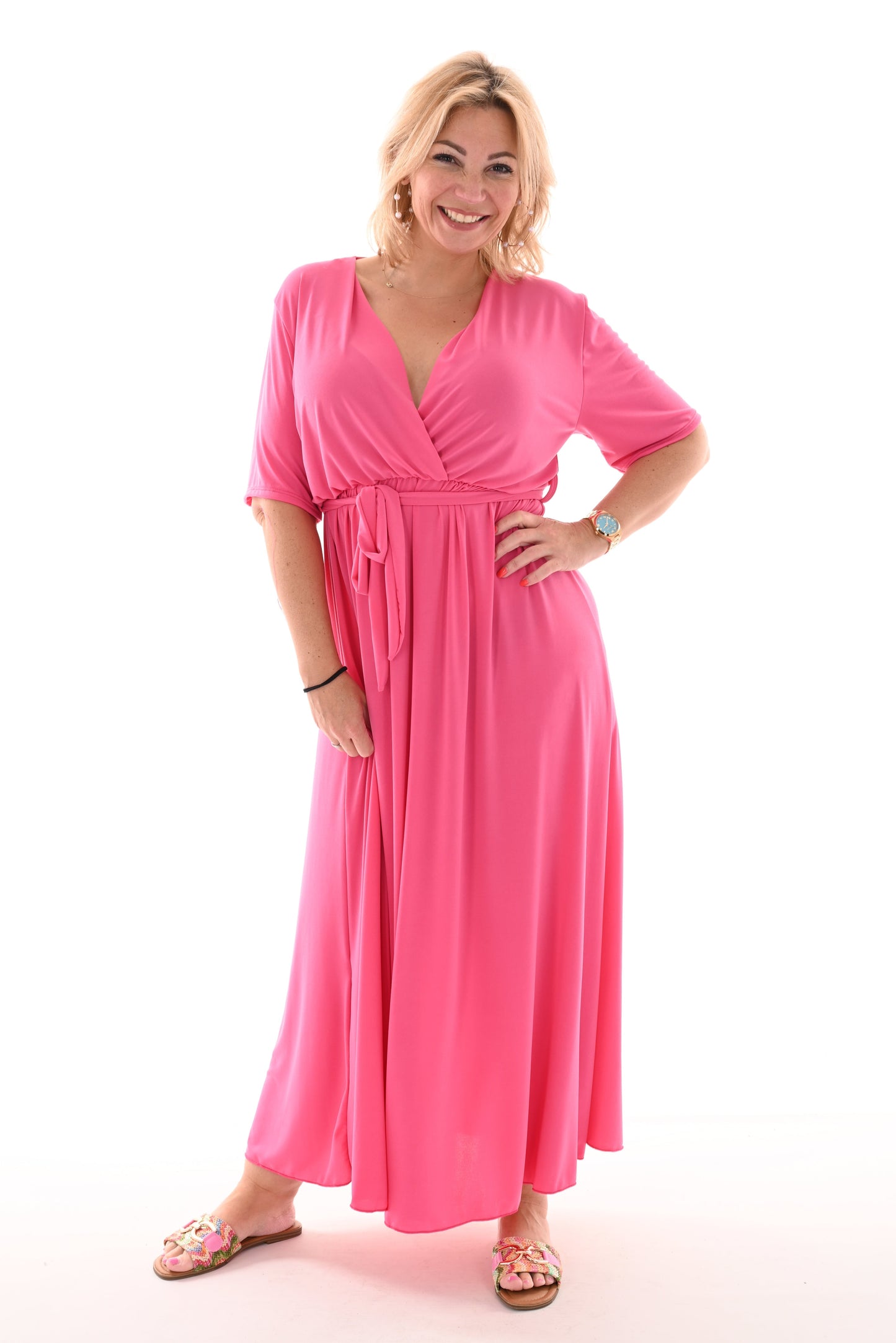 Maxi Dress Travel – Elegant Belted Summer Dress for Women