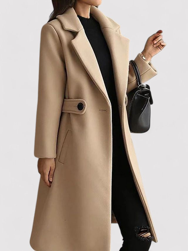 Wool Winter Coat Women – Stylish Warm Outerwear with Narrow Belt