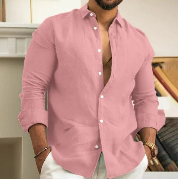 Men's Casual Shirt – Lightweight Cotton Button-Up for Everyday Wear