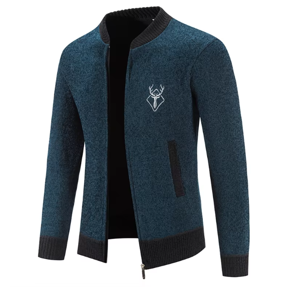 Men's Cardigan Zipper Knit – Stylish Warm Sweater for Casual Wear