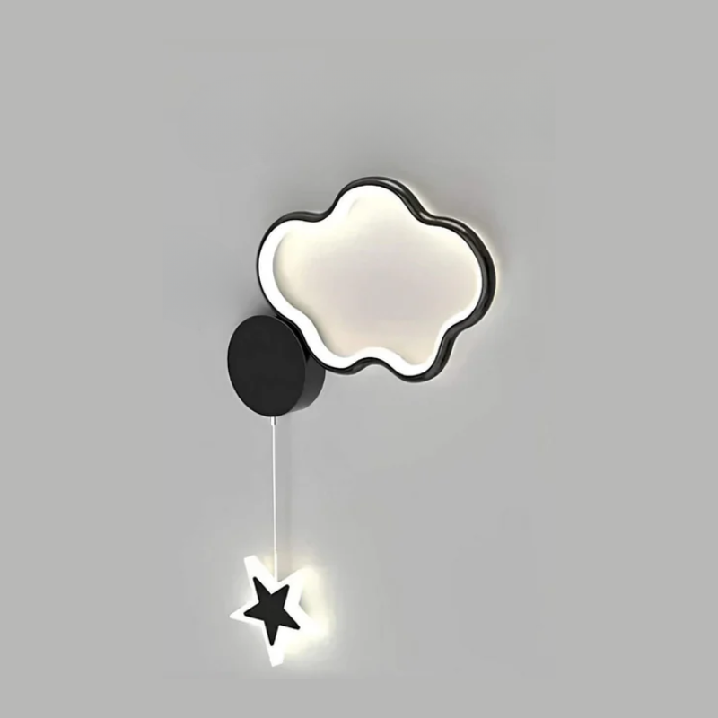 Kids Night Light Wall Lamp – Magical Cloud and Star Decor for Children's Room