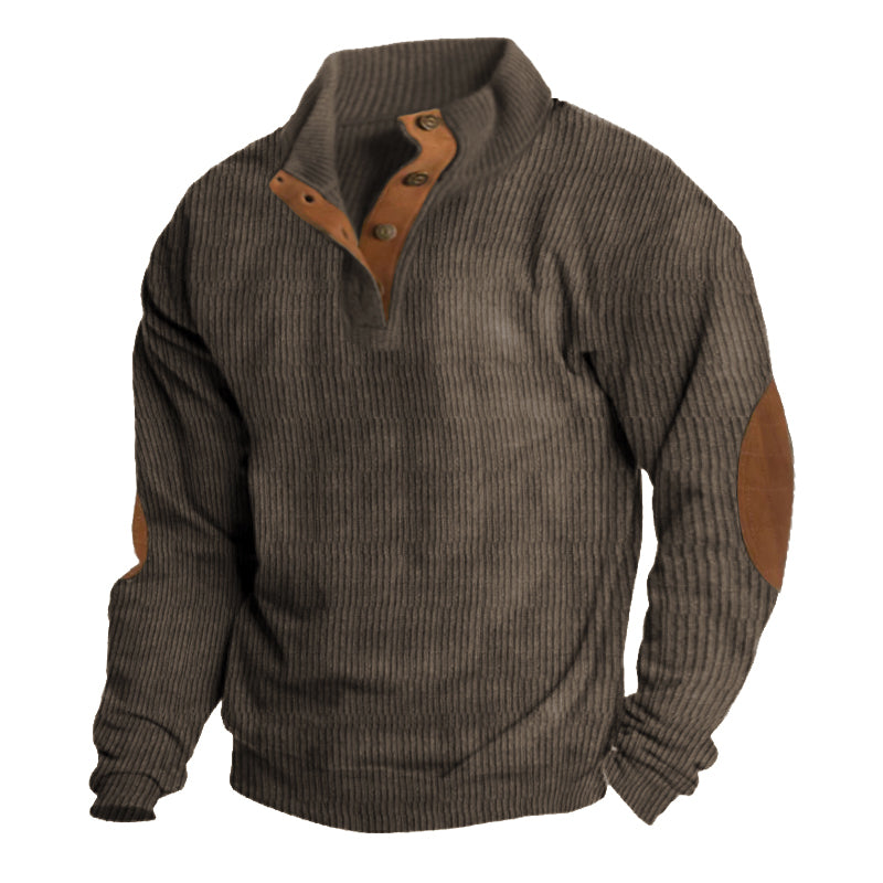 Casual Sweater Men – Stand-Up Collar Knit Pullover for Everyday Wear