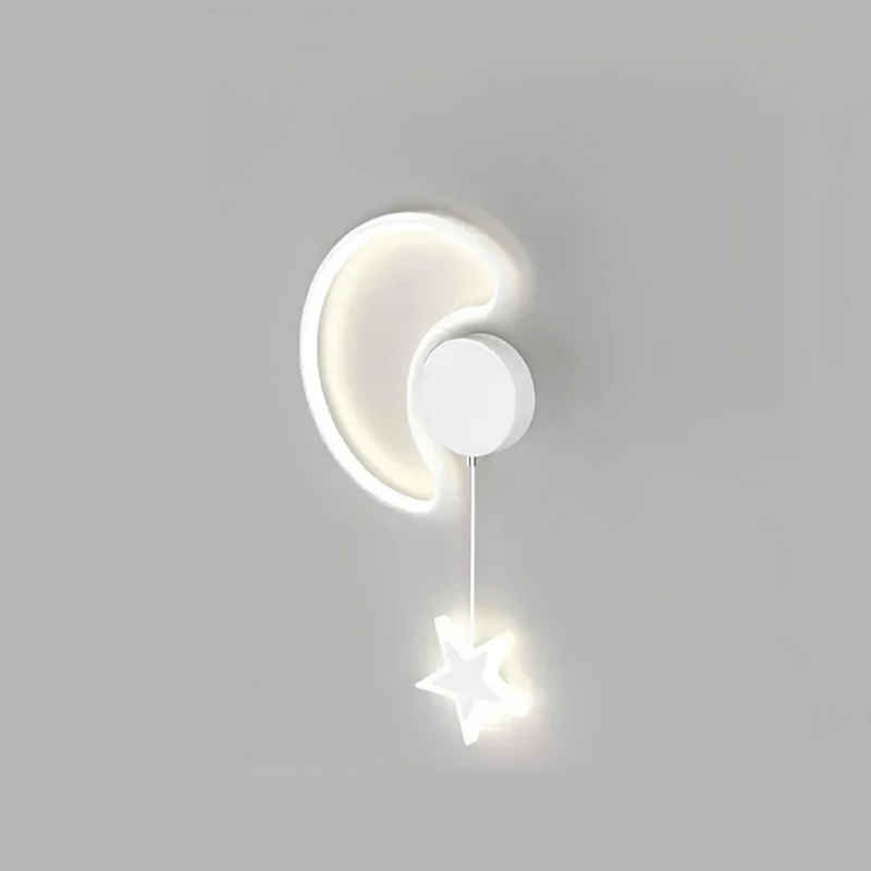 Kids Night Light Wall Lamp – Magical Cloud and Star Decor for Children's Room