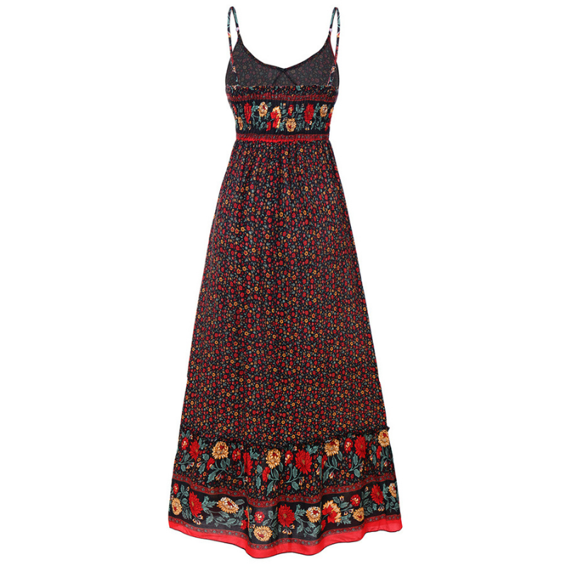 Bohemian Dress – Strappy Chic Summer Maxi Dress for Women