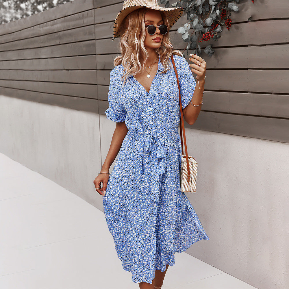 Summer Dress Women – Elegant Floral Midi Dress for Casual Events