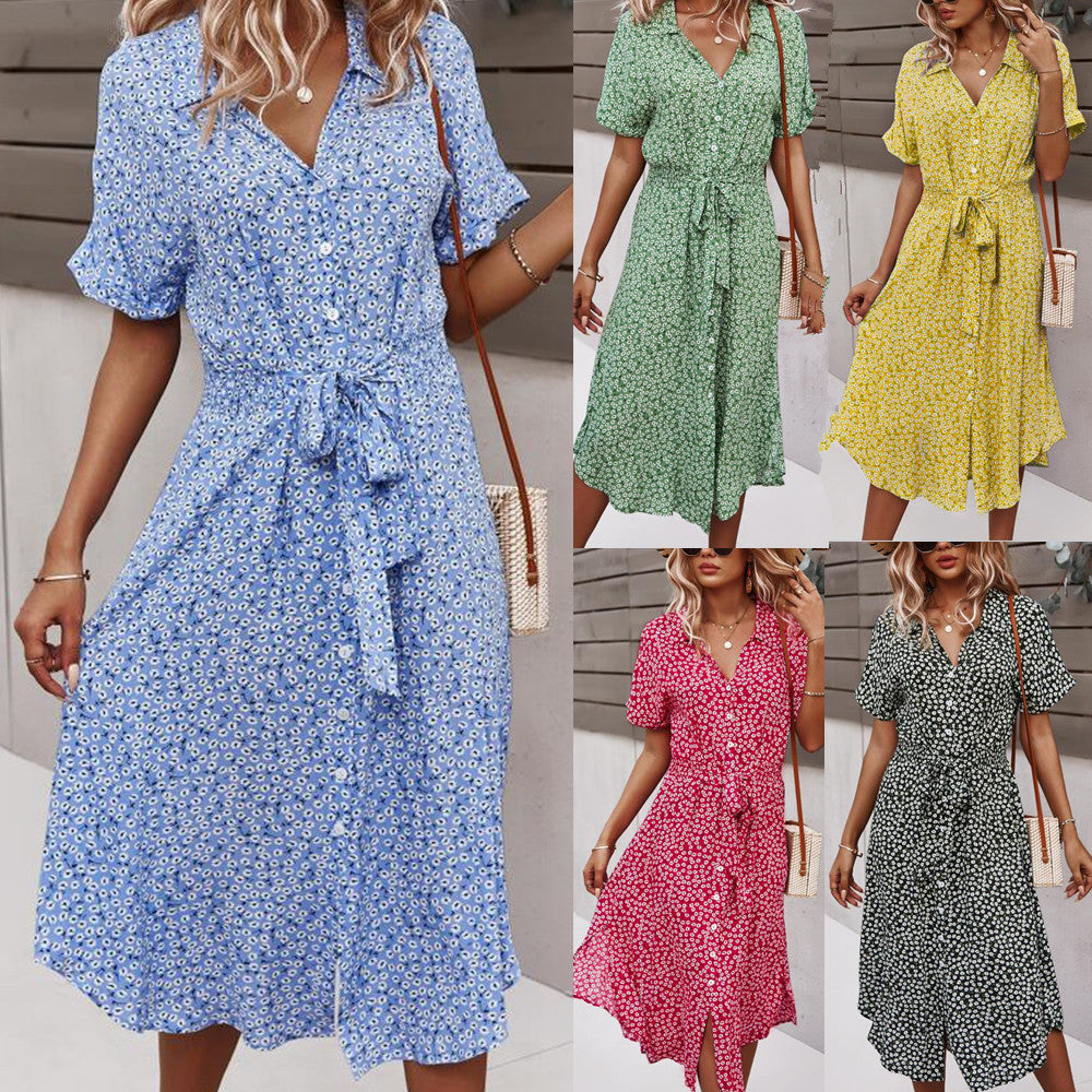 Summer Dress Women – Elegant Floral Midi Dress for Casual Events