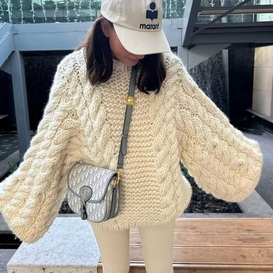 Cozy Oversized Sweater Women – Soft Knit Pullover for Fall