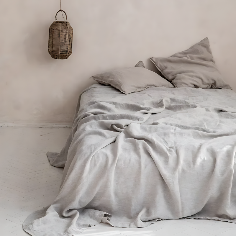 Linen Bed Sheets Set – Cozy Classic Style Bedding for Home Comfort