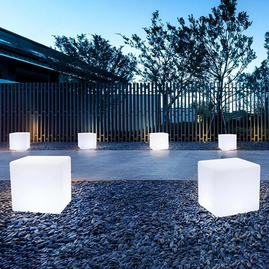 Cubic LED Garden Light – Remote Control Outdoor Lighting for Elegant Decor