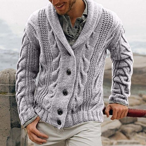 Men's Shawl Collar Cardigan – Elegant Knit Sweater for Stylish Layering