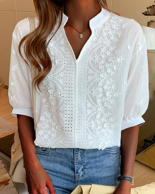 V-Neck Blouse Women – Stylish Flare Top for Casual Wear