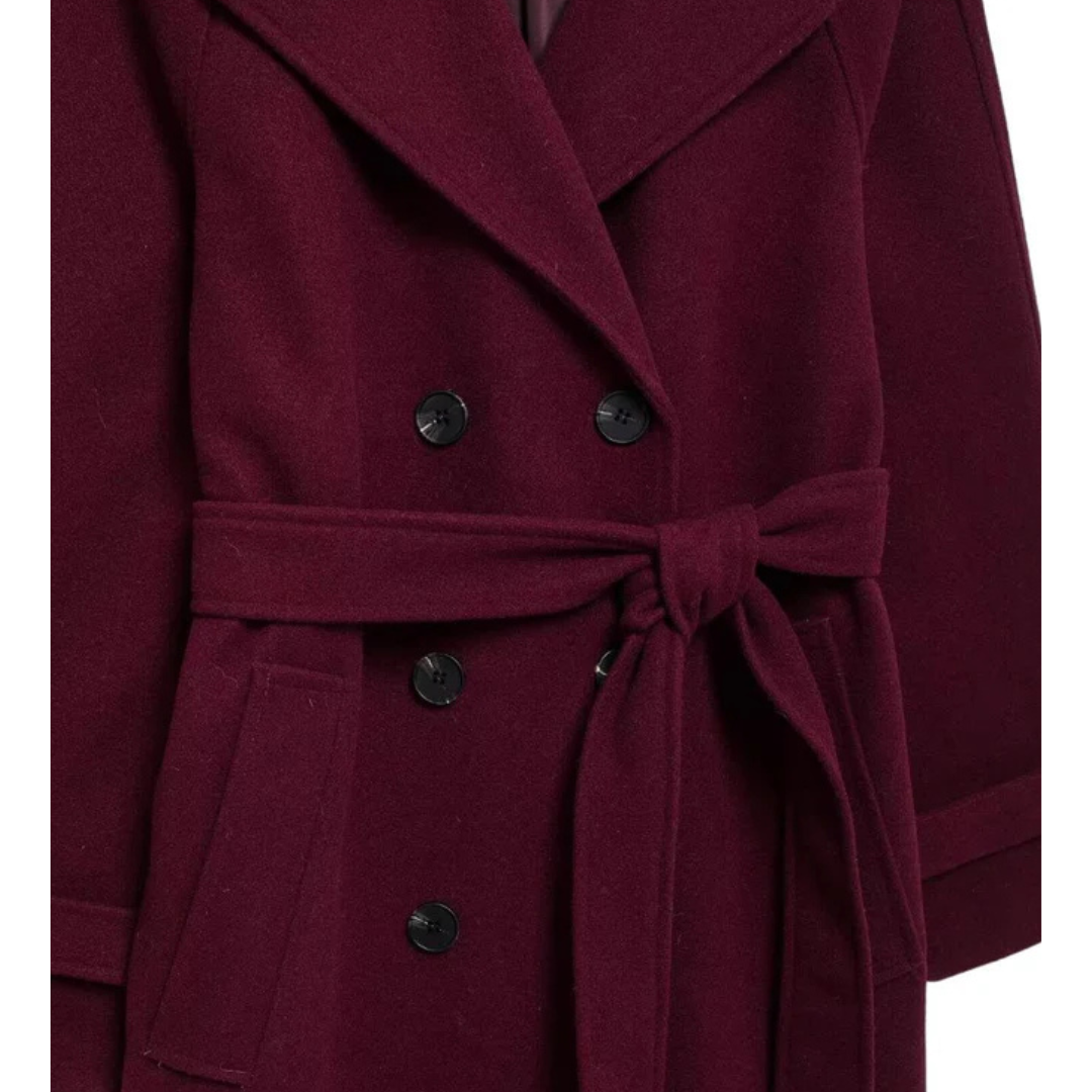 Elegant Burgundy Coat – Stylish Women's Outerwear for Fall and Winter