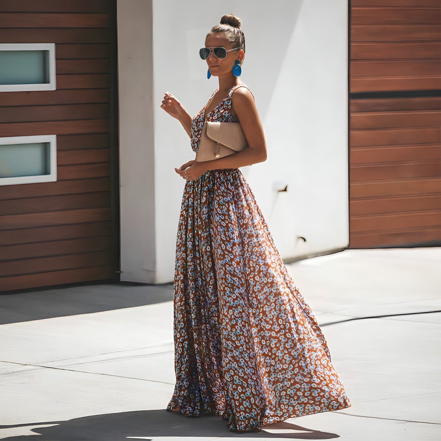 Bohemian Long Dress – Chic Floral Maxi Dress for Women