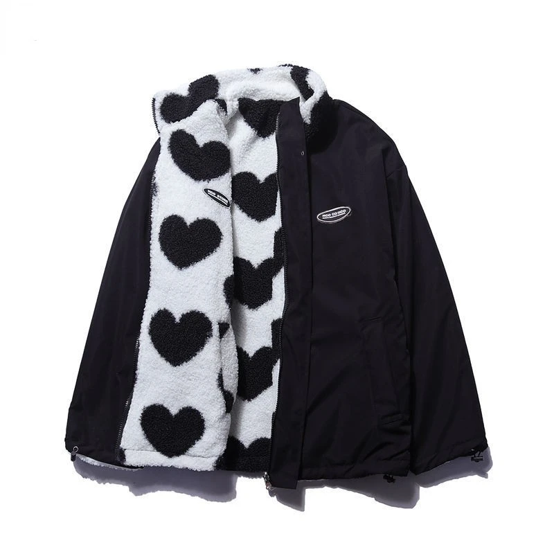 Heart Coat Women’s – Double-Sided Unique Design for Stylish Winter