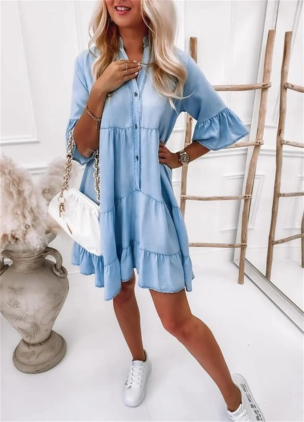 Denim Dress Women – Elegant Casual Shift Dress for Summer