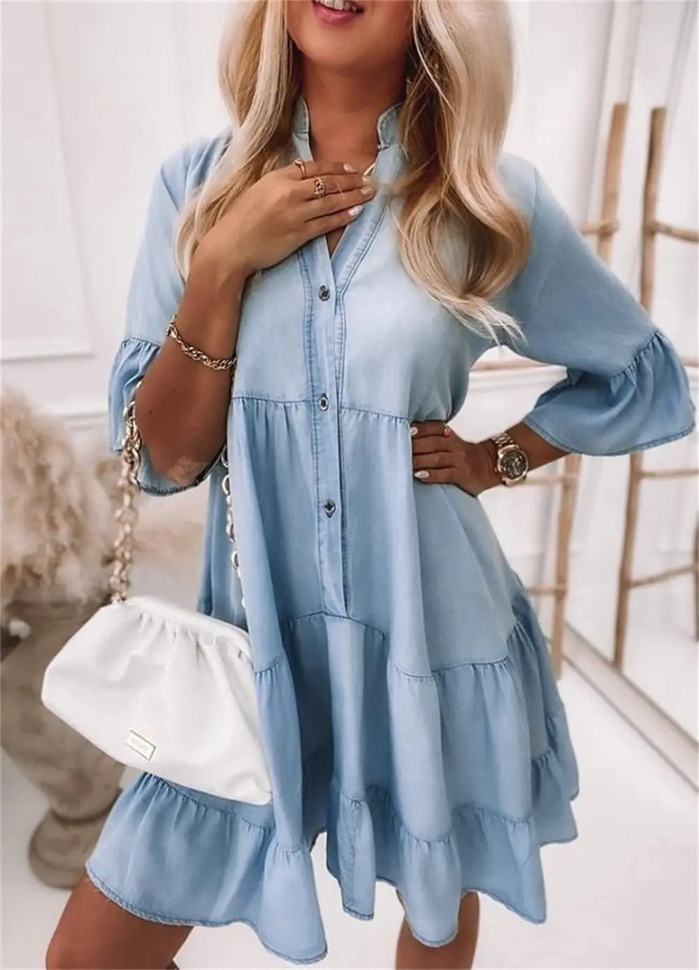 Denim Dress Women – Elegant Casual Shift Dress for Summer