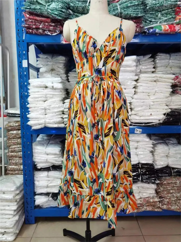 Colorful Dress for Women – Elegant Floral Print Summer Dress